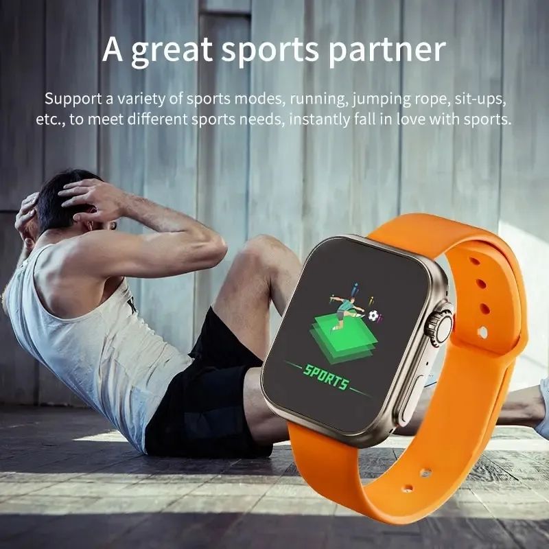 Ts8 Ultra Series 8 Men Women Bluetooth Call Heart Rate Sport Smartwatch With Fitpro App Orange